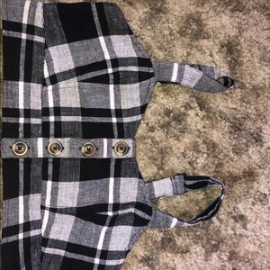 Black and white plaid cami top
